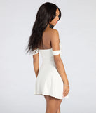Own every entrance in the Classics Lover Off-The-Shoulder Satin A-Line Mini Dress, a white party dress perfect for milestone birthdays and grad parties, or dancing through summer nights and unforgettable bachelorette celebrations.