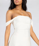 Own every entrance in the Classics Lover Off-The-Shoulder Satin A-Line Mini Dress, a white party dress perfect for milestone birthdays and grad parties, or dancing through summer nights and unforgettable bachelorette celebrations.