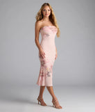 Botanical Beauty Floral Mesh Midi Dress