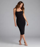 Scene Stealer Halter Bodycon Midi Dress