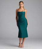 Step into summer looking effortlessly chic in the Best Behavior Sleeveless Midi Dress in hunter green, a must-have Windsor dress for your warm-weather wardrobe.
