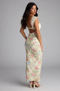 With Love Lace Cutout Floral Slit Maxi Dress | Windsor