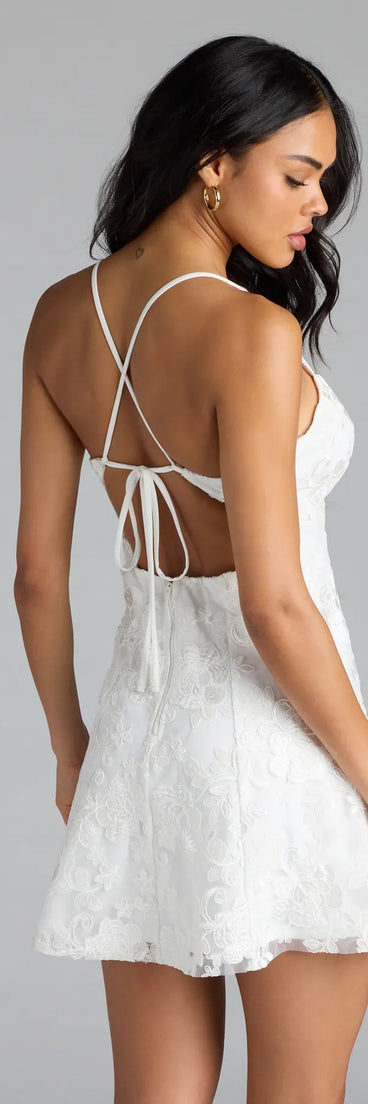 Subtle Shimmer Sequin Strappy A-Line Mini Dress