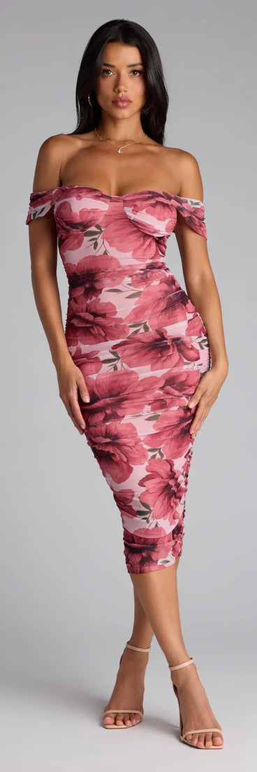 The Crush Season Floral Mesh Midi Dress is your new go-to pink dress—effortless, versatile, and made to update your fall style in seconds.
