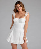 Shine with confidence, elegance, and standout style in the Cutest Ever Flutter Sleeve Mini Dress—a white graduation dress designed with a fresh silhouette and the latest trends.