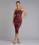Love Struck Floral Mesh Midi Tube Dress