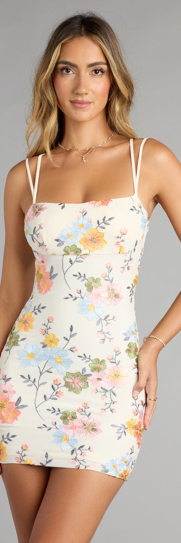 Flirty Floral Babe Lace-Up Mini Dress | Windsor Flirty Floral Babe Lace-Up Mini Dress | Windsor