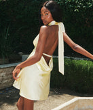 Feel ready for every dance floor moment or feed-worthy reel in the Back for More Satin A-Line Mini Dress, a homecoming dress designed to own your moment.