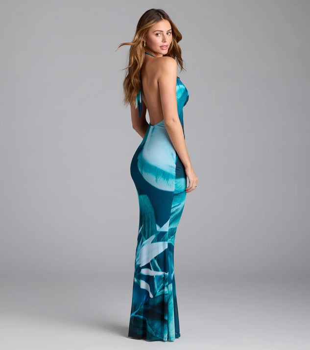 Dinner With A View Abstract Open Back Maxi Dress