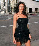 Midnight Magic Sequin Lace Mini Dress