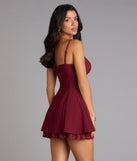 Chic Charm Lace Trim Skater Dress