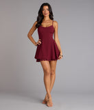 Chic Charm Lace Trim Skater Dress