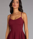 Chic Charm Lace Trim Skater Dress