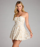 Soft Girl Floral Flocked Mesh Skater Dress