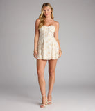 Soft Girl Floral Flocked Mesh Skater Dress