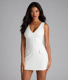 Dreams Come True V-Neck Ponte Mini Dress