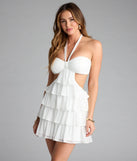 Catch Me Twirlin' Ruffle Chiffon Skater Dress