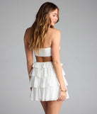 Catch Me Twirlin' Ruffle Chiffon Skater Dress