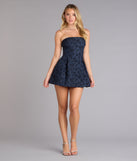Bloom Babe Floral Jacquard Strapless Skater Dress