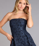 Bloom Babe Floral Jacquard Strapless Skater Dress