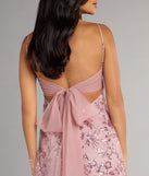 Zoey Sequin Floral Chiffon Tie Mini Dress