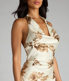 Romantic Nights Floral Satin Mini Dress