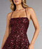 Sparkle Perfection Sequin Lace-Up Skater Dress