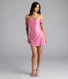 Shine with confidence, elegance, and standout style in the Classics Lover Off-The-Shoulder Satin A-Line Mini Dress—a pink graduation dress designed with a fresh silhouette and the latest trends.