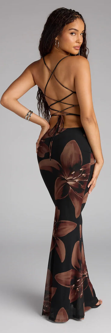 Bloom With Grace Lace-Up Maxi Dress Bloom With Grace Lace-Up Maxi Dress