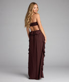 Ruffle and Ready Chiffon Halter Maxi Dress
