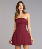Cute Moment Strapless A-Line Crepe Mini Dress