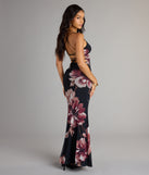 Flirty Twist Floral Lace-Up Maxi Dress