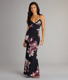 Flirty Twist Floral Lace-Up Maxi Dress