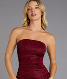 Glitter Rush Strapless Ruffle Mini Dress
