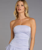 Glitter Rush Strapless Ruffle Mini Dress