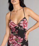 Garden Goddess Floral Lace-Up Maxi Dress