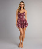 Sweet Like Honey Floral Lace Skater Mini Dress