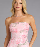 Pretty In Bloom Sequin Floral Strapless Mini Dress
