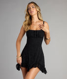 Feel ready for every dance floor moment or feed-worthy reel in the Desert Sun Lace Ruffle Mini Dress, a homecoming dress designed to own your moment.
