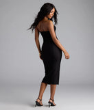 Serving Chic Vibes Strapless Bodycon Midi Dress