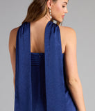 Eyes On Me Satin Mini Dress With Scarf