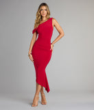 Style your seasonal looks with the Can't Deny It One-Shoulder Bodycon Midi Dress, a trend-right, fall dress designed for any plan on your calendar with new and unqiue details.