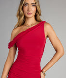 Style your seasonal looks with the Can't Deny It One-Shoulder Bodycon Midi Dress, a trend-right, fall dress designed for any plan on your calendar with new and unqiue details.