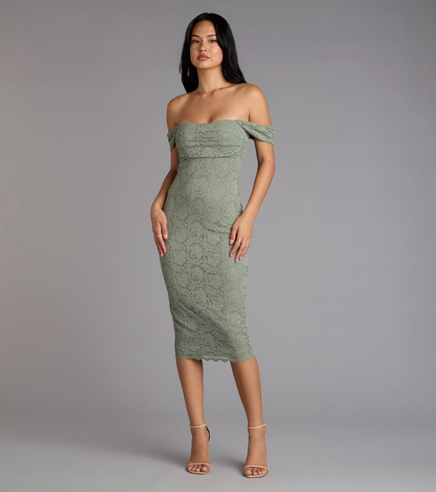 Lavish And Lovely Bodycon Lace Midi Dress | Windsor Lavish And Lovely Bodycon Lace Midi Dress | Windsor