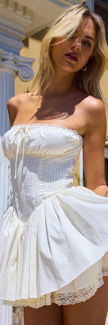 Feel ready for every dance floor moment or feed-worthy reel in the Once Upon This Corset Skater Dress, a homecoming dress designed to own your moment.