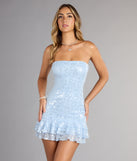 Shine Bright Strapless Sequin Mini Dress