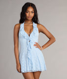 Sweet Like Sky Ruffle Lace Dress