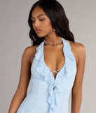 Sweet Like Sky Ruffle Lace Dress