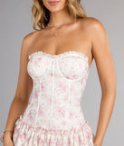 Steal The Scene Floral Corset Ruffle Mini Dress