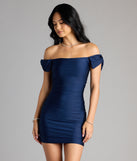 Tie It Up Bow Off-The-Shoulder Mini Dress